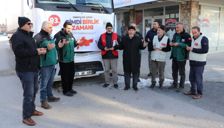 Erzincan’dan deprem bölgesine 133 tır yardım gönderildi